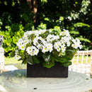 Artificial Geranium in Rectangular Planter UV Resistant (Indoor/Outdoor) by Nearly Natural