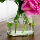 12” Artificial Peony Arrangement in Glass Vase