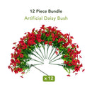 13" UV Daisy Flower Bush Plant (Indoor/Outdoor)- Set of 12