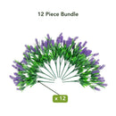 13" UV Resistant Artificial Flowering Lavender Bush (Indoor/Outdoor) - Set of 12