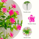 13" UV Resistant Artificial Flowering Mini Rose Bush (Indoor/Outdoor) - Set of 12