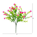 13" UV Resistant Artificial Flowering Mini Rose Bush (Indoor/Outdoor) - Set of 12