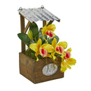 14” Cattleya Orchid Arrangement in Tin Roof Planter