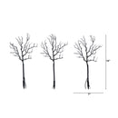 14" Pre-Lit Artificial Halloween Black Twig Branches with 45 Orange LED Lights and Integrated Ground Stake - Set of 3