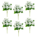 14" UV Resistant Artificial Hydrangea Bush (Indoor/Outdoor) - Set of 6