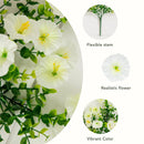 14" UV Resistant Artificial Morning Glory Bush (Indoor/Outdoor) - Set of 12