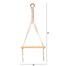 14” x 24” Handmade Macrame Wall Hanging with Wooden Shelf