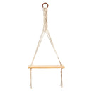 14” x 24” Handmade Macrame Wall Hanging with Wooden Shelf