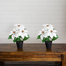 15" Artificial Poinsettia Plant - Set of 2