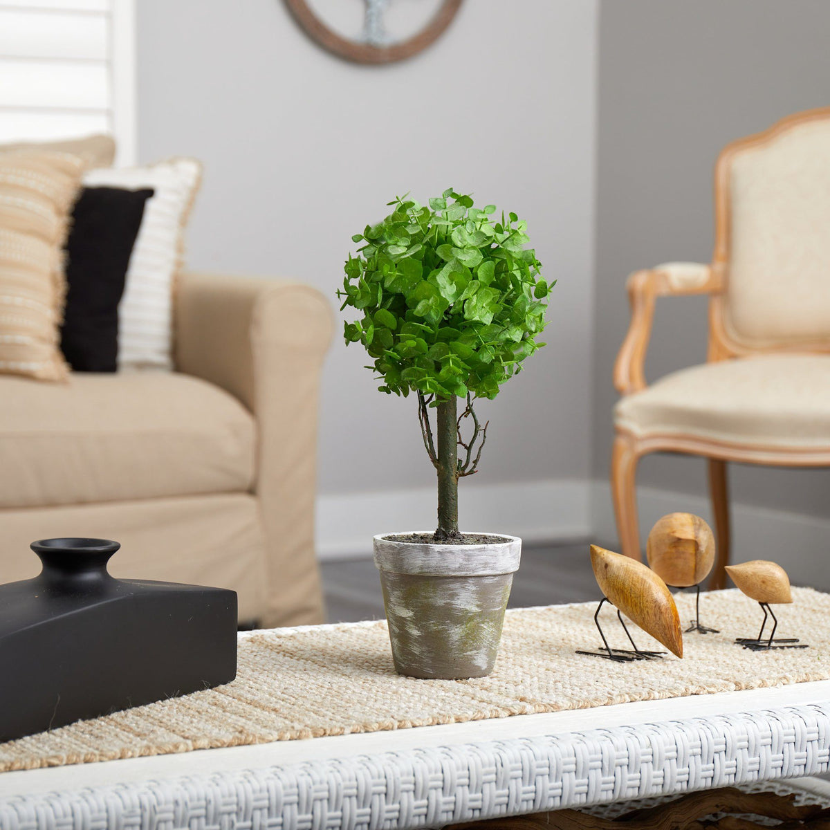 15” Eucalyptus Topiary Artificial Tree, photo 4 of 4