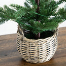 1.5' Pre-Lit Artificial Mini Christmas Tree in Basket with 20 Warm White LED Lights