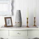 15” Regal Stone Decorative Vase with Gold Accents