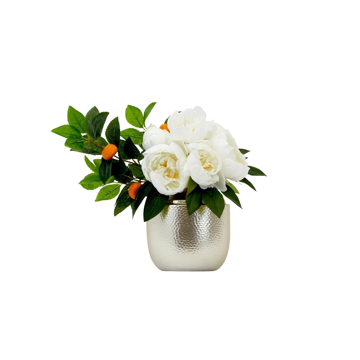 16” Artificial Peony Arrangement In Decorative Vase, photo 2 of 4