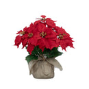 16" Artificial Poinsettia Arrangement in Burlap Planter