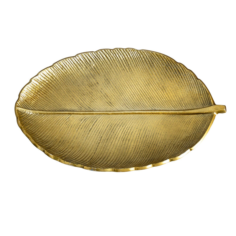 16” Gold Leaf Tray Decorative Accent, photo 6 of 6