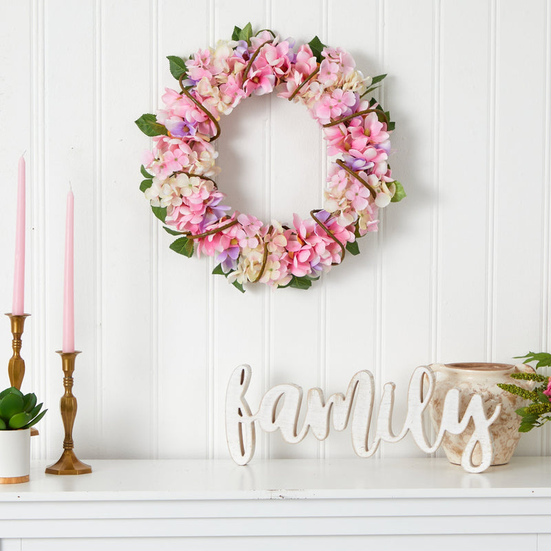 16” Hydrangea Artificial Wreath, photo 3 of 4