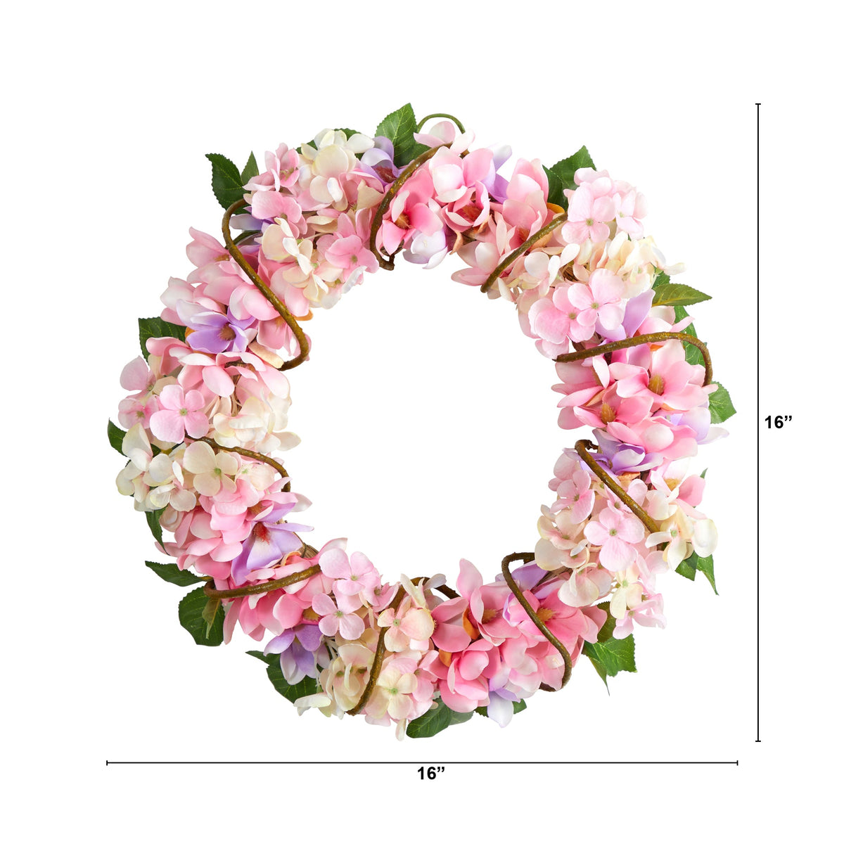 16” Hydrangea Artificial Wreath, photo 4 of 4