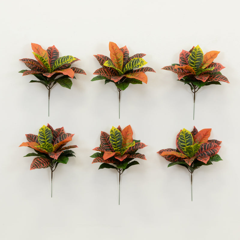 17” Garden Croton Artificial Plant (Real Touch) (Set of 6)