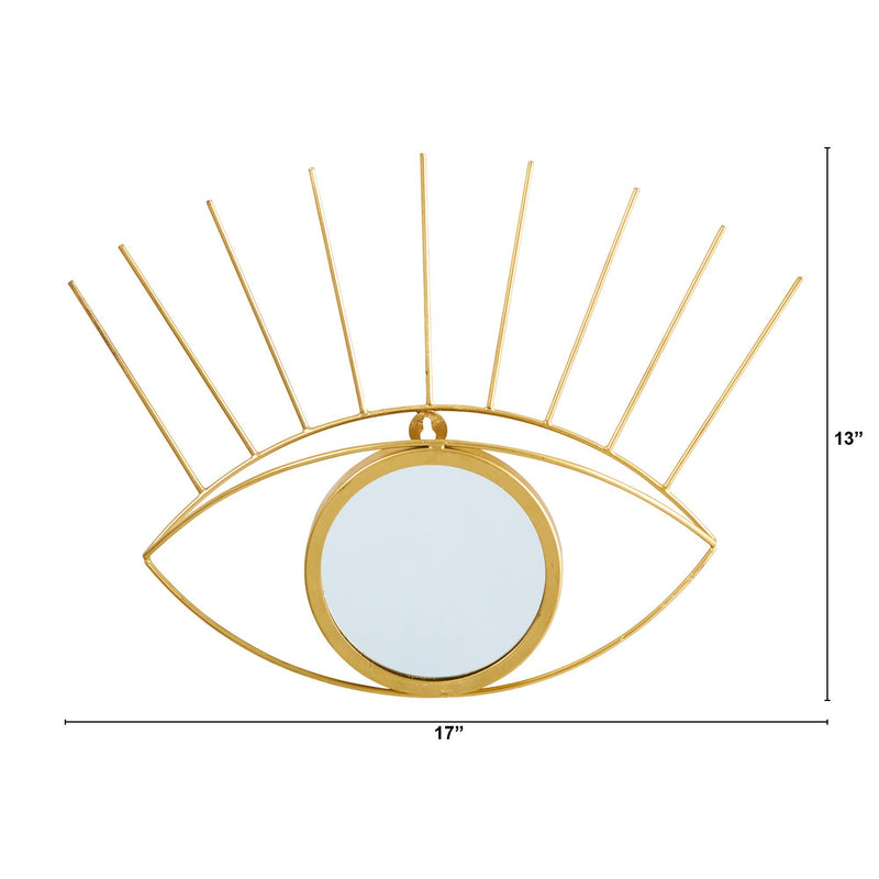 17” Gold Metal Glam Eye Wall Decor Accent Mirror, photo 2 of 3