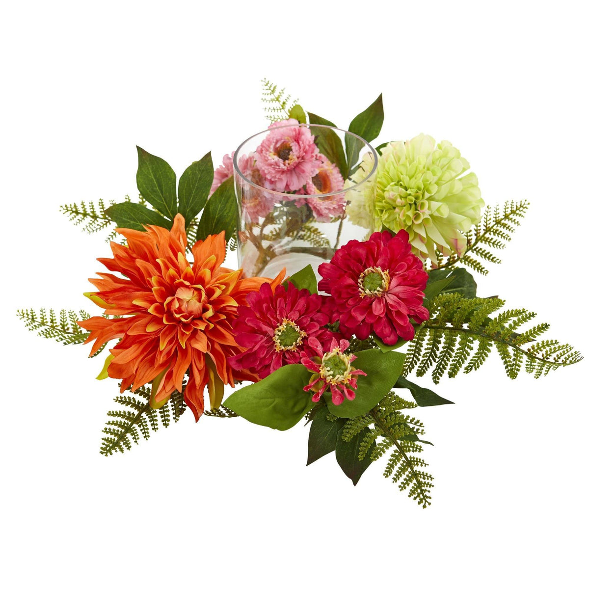 17” Mixed Floral & Dahlia Candelabrum, photo 2 of 3