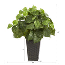17” Pothos Artificial Plant in Embossed Black Planter