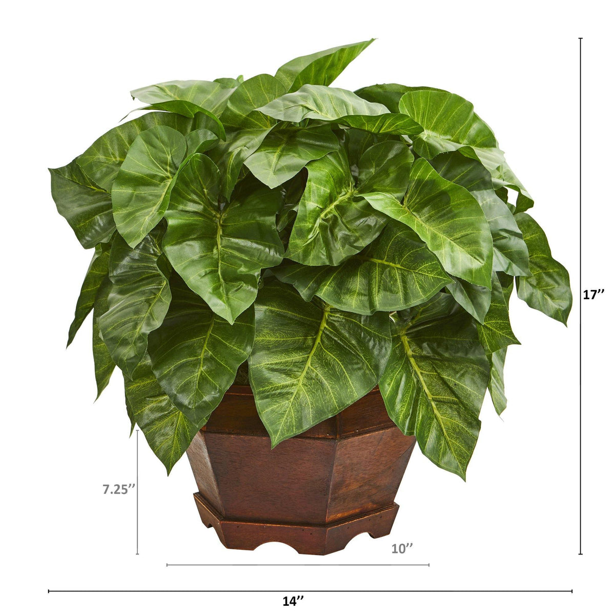 17” Taro Artificial Plant in Decorative Planter, photo 2 of 2