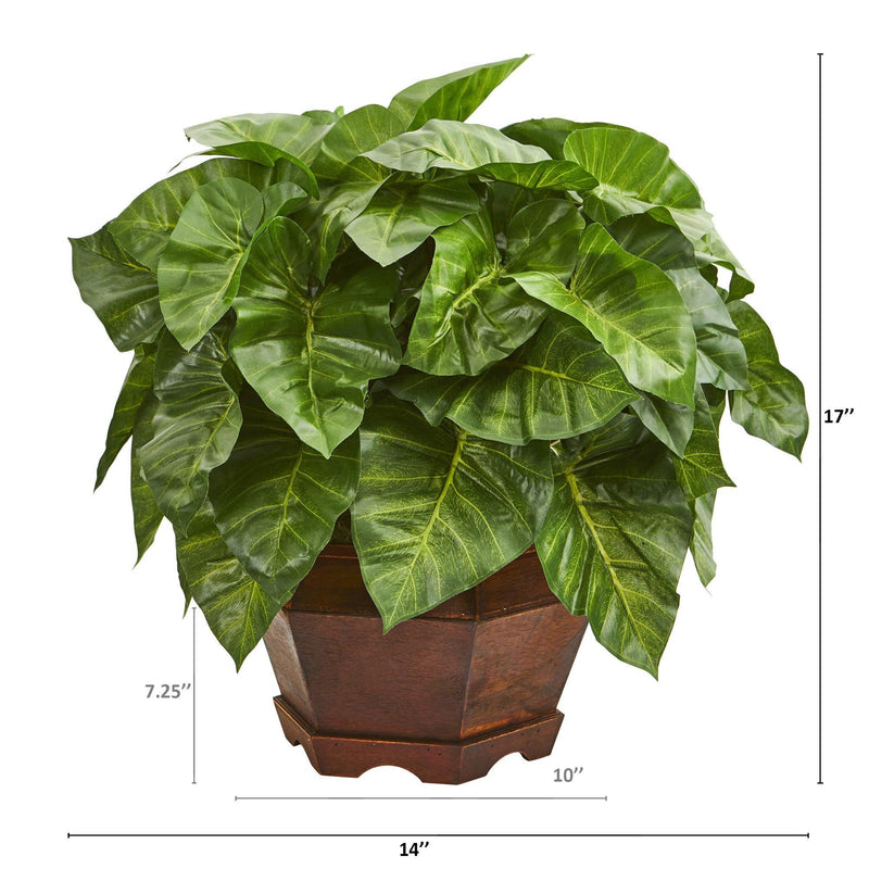 17” Taro Artificial Plant in Decorative Planter, photo 2 of 2