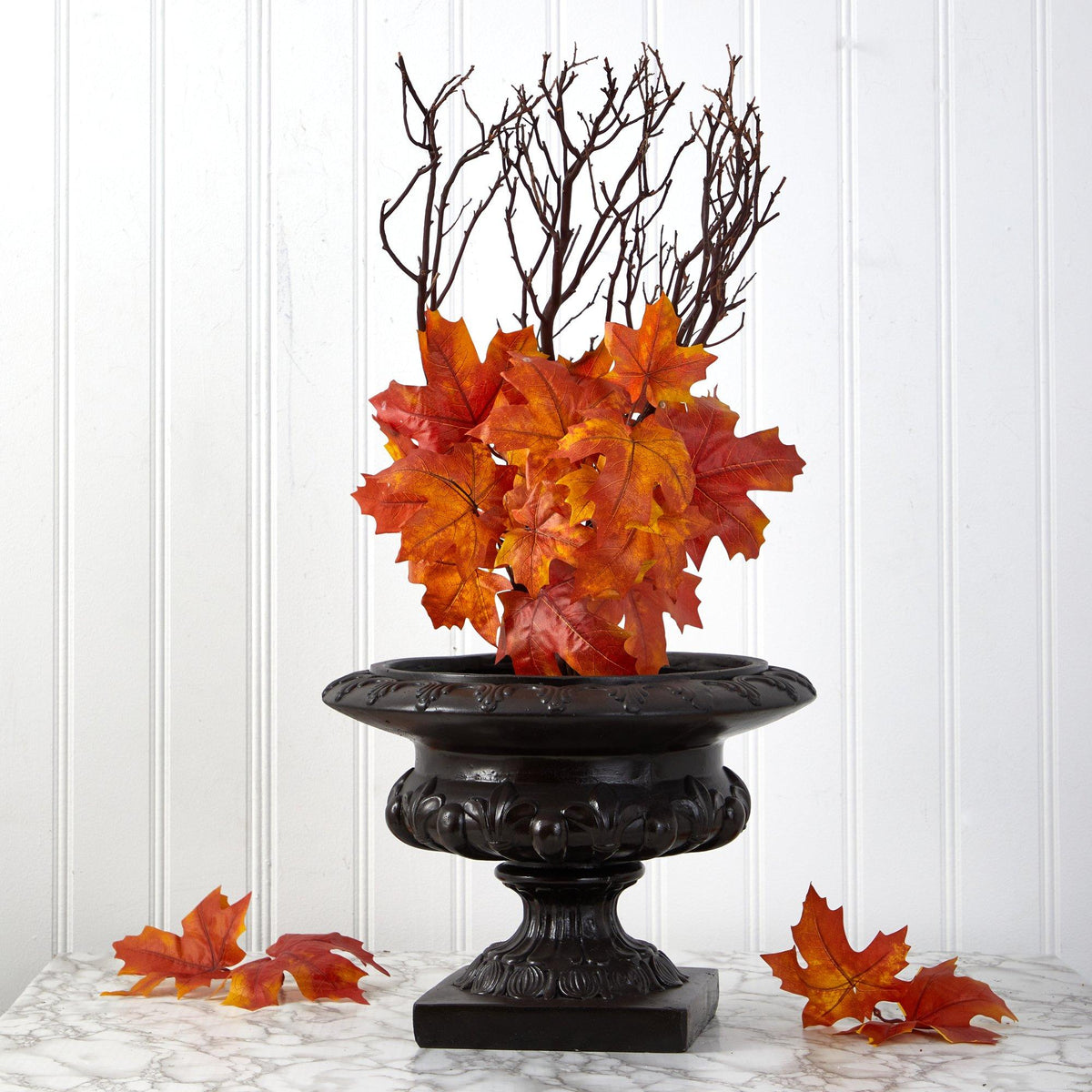 18” Autumn Maple Leaf Artificial Flower (Set of 2), photo 2 of 2