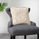 18” Boho Cross Woven Macrame Decorative Pillow Cover