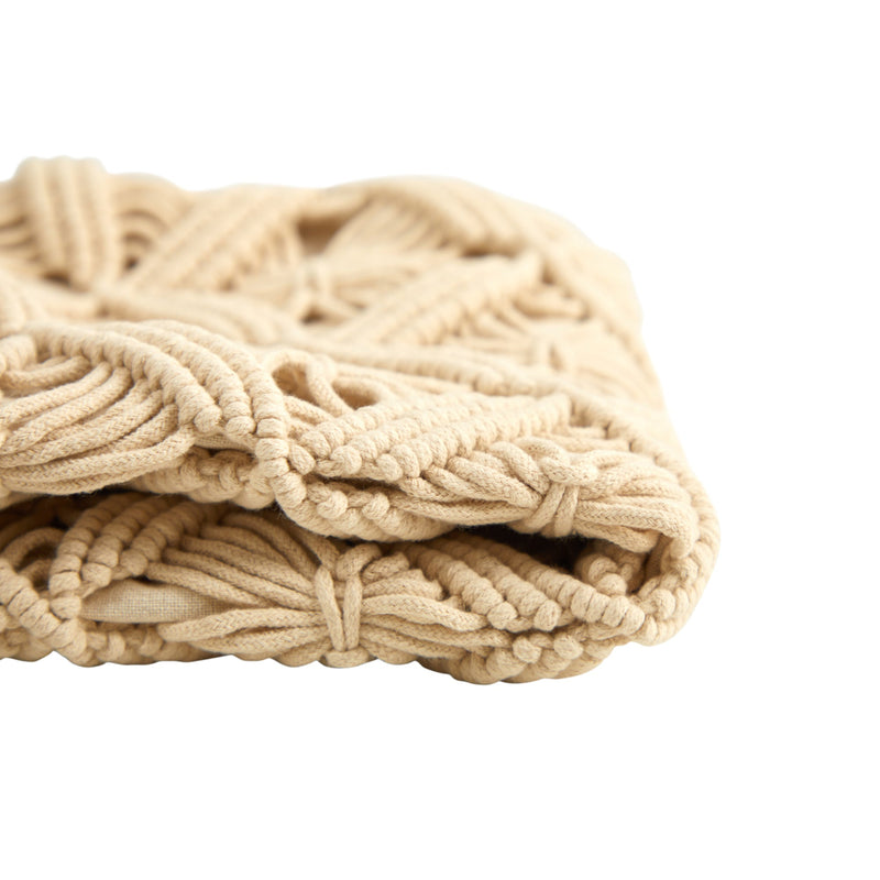 18” Boho Diamond Woven Macrame Decorative Pillow Cover