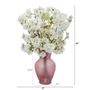 18” Cherry Blossom Arrangement in Rose Colored Vase