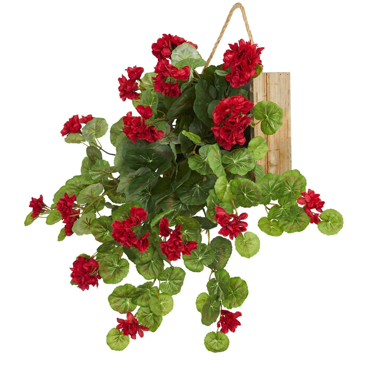 18” Geranium Artificial Plant in Decorative Hanging Frame, photo 2 of 2