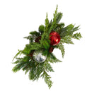 18" Holiday Winter Cedar Pine Artificial Table Christmas Arrangement with Ornaments, Home Décor"