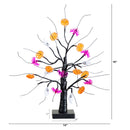 18" Pre-Lit Artificial Halloween Ghost, Bats & Pumpkins 24 LED Lighted Ornament Tree