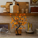 18" Pre-Lit Autumn Artificial Maple Fall Tree with 48 Warm White LED Maple Shaped Lights