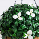 18" UV Resistant Artificial Gardenia Hanging Basket (Indoor/Outdoor)
