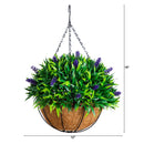 18" UV Resistant Artificial Lavender Hanging Basket (Indoor/Outdoor)