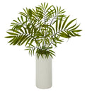 18” Mini Areca Palm Artificial Plant in White Planter