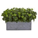 18" Pothos Artificial Plant in Stone Planter"