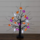 18" Pre-Lit Artificial Halloween Ghost, Bats & Pumpkins 24 LED Lighted Ornament Tree