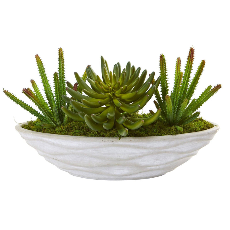 18” Succulent Artificial Plant in Decorative Planter