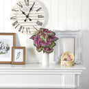 18” Wax Begonia Artificial Plant in White Planter