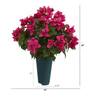 19” Bougainvillea Artificial Graveside Memorial Arrangement in Green Vase