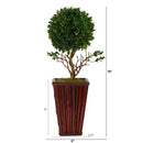 19” Boxwood Topiary Artificial Tree in Decorative Planter(Indoor/Outdoor)