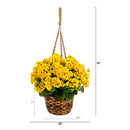 19” Geranium Hanging Basket Artificial Plant UV Resistant (Indoor/Outdoor) by Nearly Natural