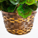 19” Geranium Hanging Basket Artificial Plant UV Resistant (Indoor/Outdoor) by Nearly Natural