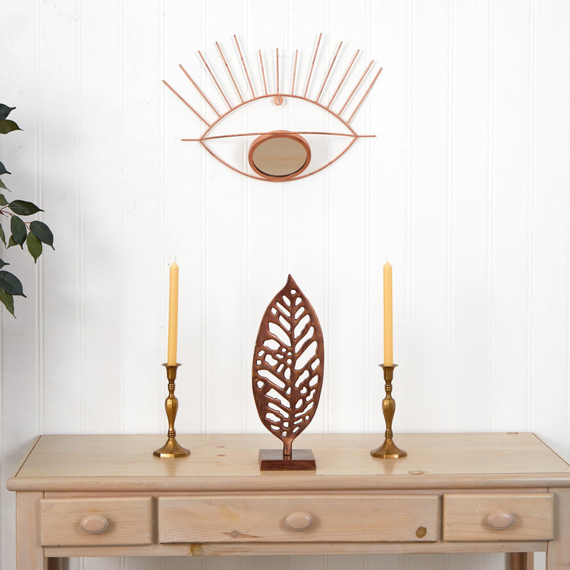 19” Gold Metal Eye Wall Mirror