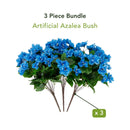 19" UV Resistant Artificial Azalea Bush (Indoor/Outdoor) - Set of 3