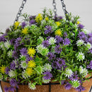 19” UV Resistant Artificial Dandelion and Rosemary Hanging Basket (Indoor/Outdoor)