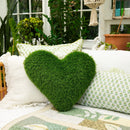 19" UV Resistant Artificial Heart Shaped Grass Pillow Cushion (Indoor/Outdoor)